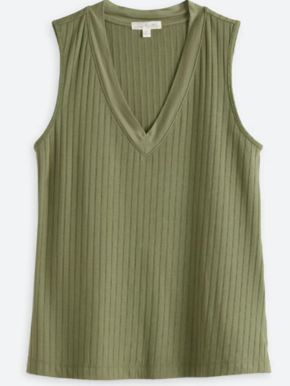 Nine Britton Ailee Rib V neck Tank with Side Slits